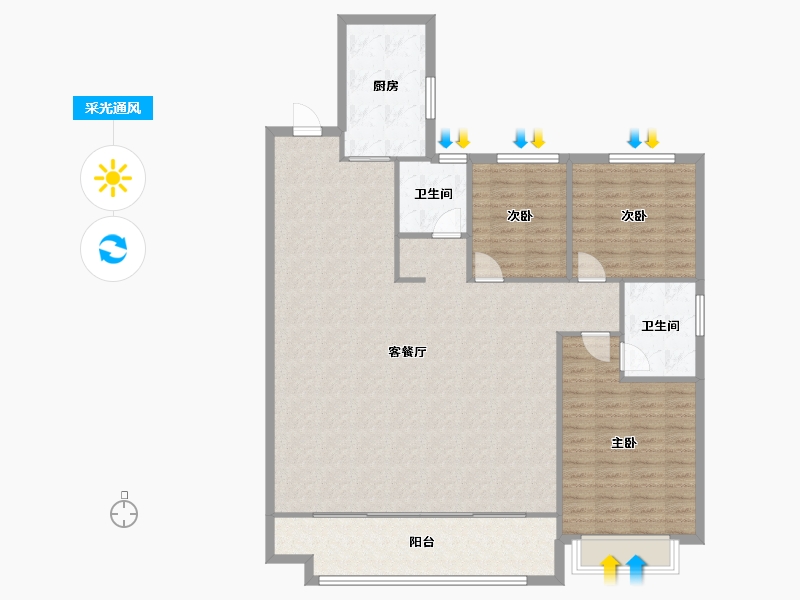 山东省-滨州市-建大壹号-115.45-户型库-采光通风