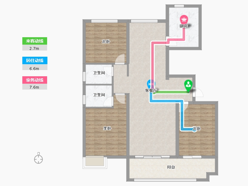 山东省-潍坊市-天泰滟澜公馆-108.50-户型库-动静线