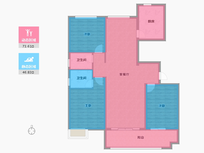 山东省-潍坊市-天泰滟澜公馆-108.50-户型库-动静分区