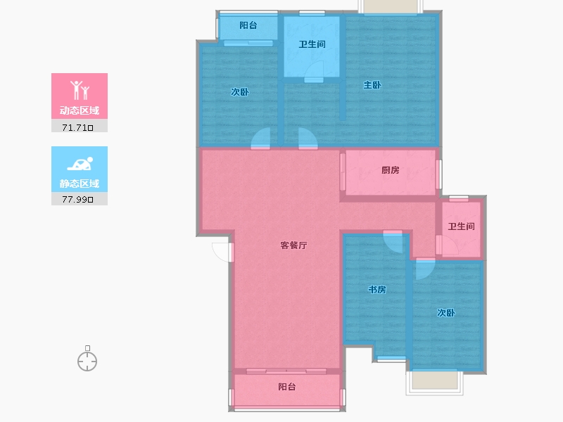 贵州省-黔西南布依族苗族自治州-南村枫林-143.41-户型库-动静分区