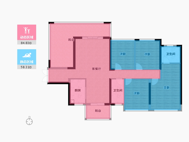 广西壮族自治区-钦州市-益海现代豪庭-113.37-户型库-动静分区