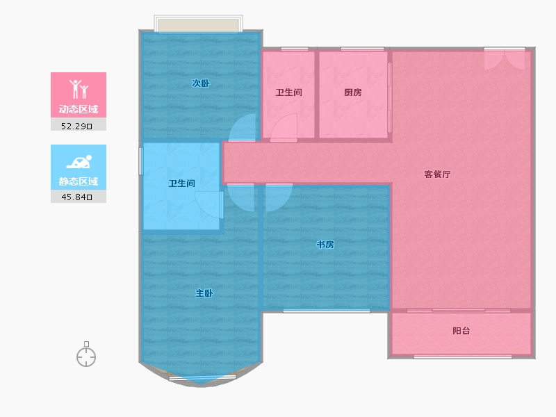 重庆-重庆市-世纪金源御府-95.00-户型库-动静分区