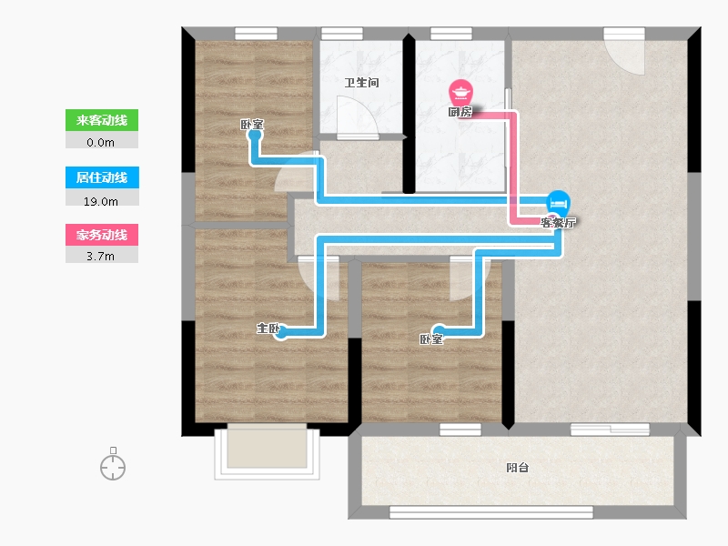 江苏省-南通市-金地至尚文峰荟-84.80-户型库-动静线