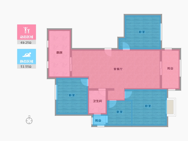 江苏省-宿迁市-乐府兰庭-110.00-户型库-动静分区