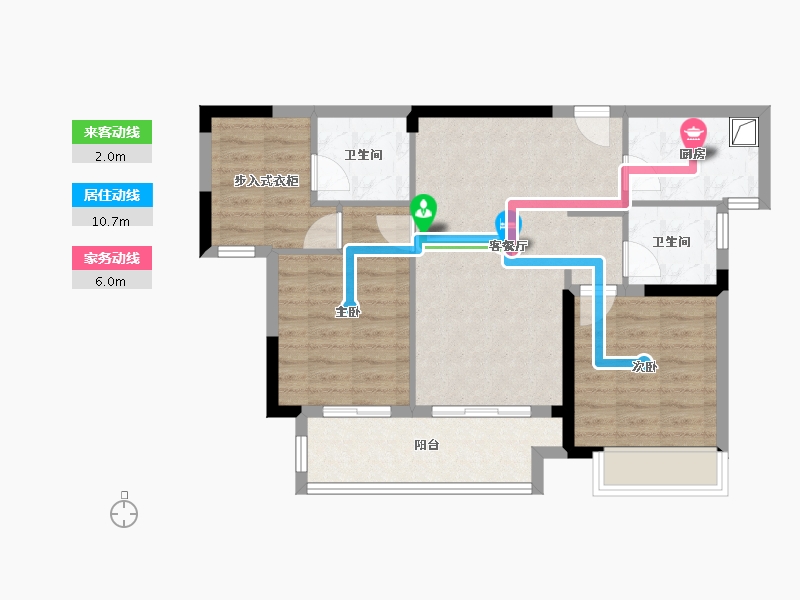 湖南省-衡阳市-华侨城原岸-76.00-户型库-动静线