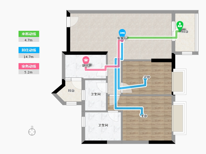 广东省-佛山市-嘉信帝苑-64.00-户型库-动静线