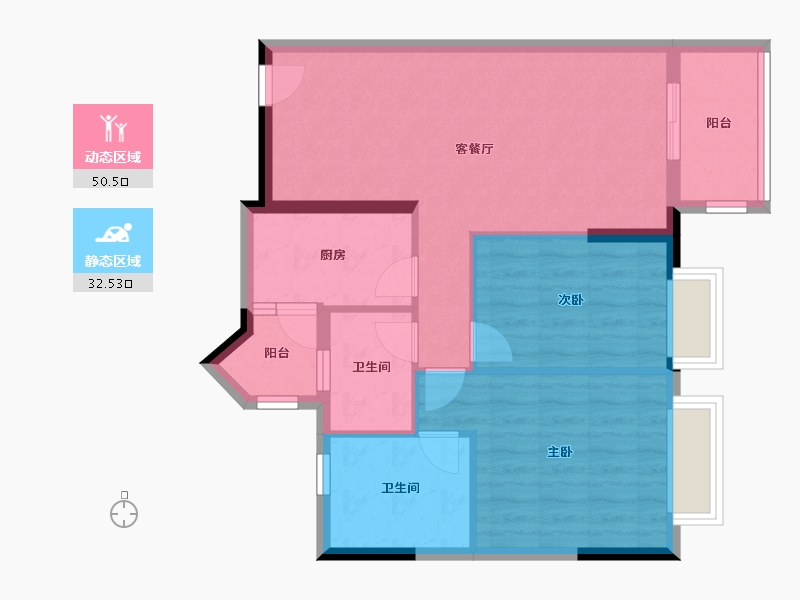 广东省-佛山市-嘉信帝苑-64.00-户型库-动静分区