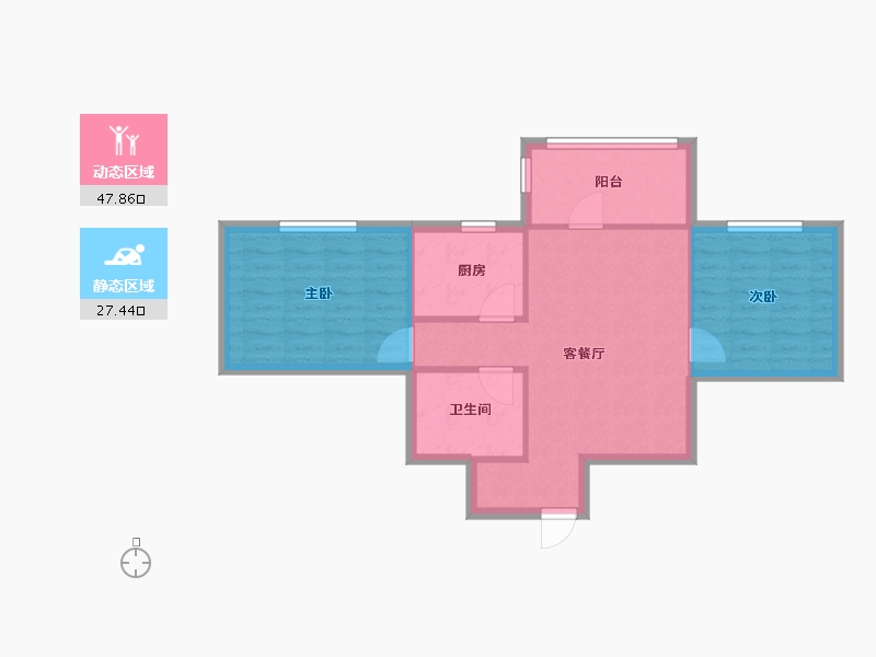 北京-北京市-励耘楼10-68.00-户型库-动静分区