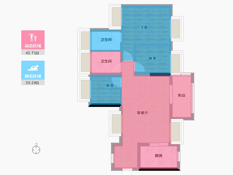 广东省-深圳市-招商雍云府-69.24-户型库-动静分区