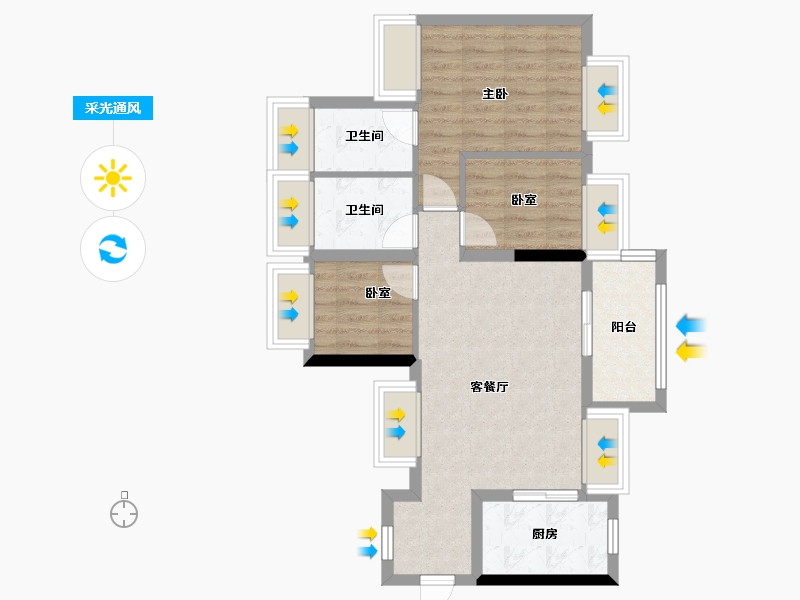 广东省-深圳市-招商雍云府-69.24-户型库-采光通风