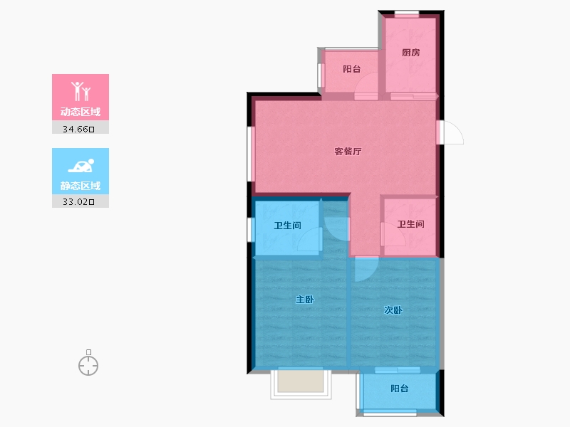 浙江省-台州市-和澜名苑-71.20-户型库-动静分区