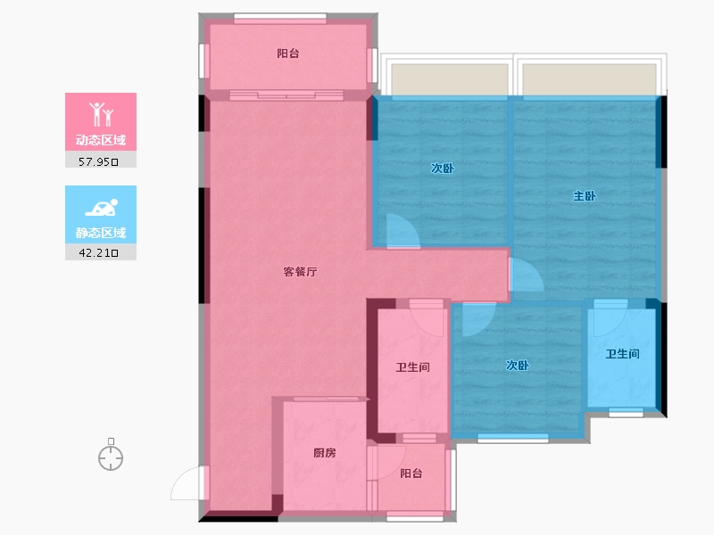 贵州省-遵义市-遵义东都中南首府-92.00-户型库-动静分区