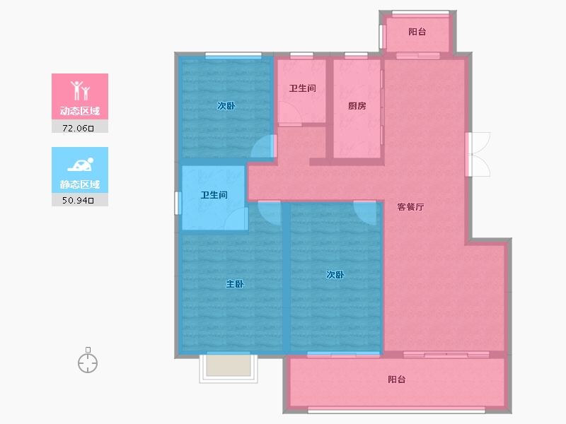 江苏省-常州市-崇文府-101.60-户型库-动静分区