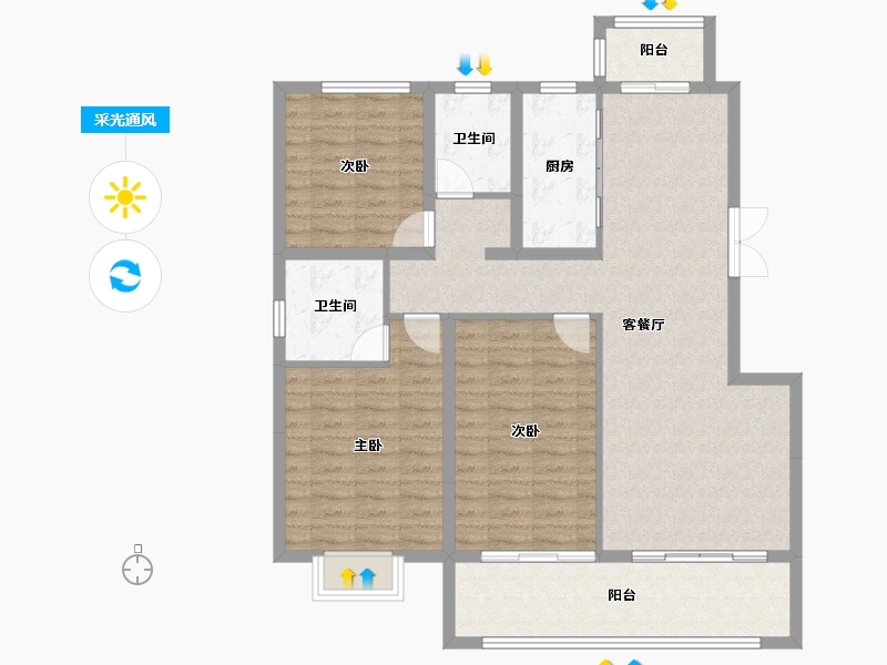 江苏省-常州市-崇文府-101.60-户型库-采光通风