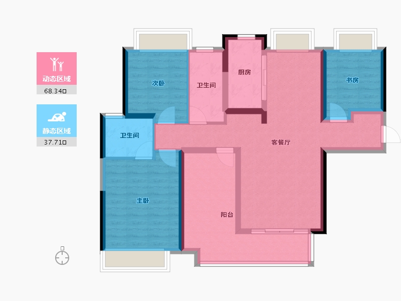 湖南省-长沙市-融创会展上东区-96.00-户型库-动静分区