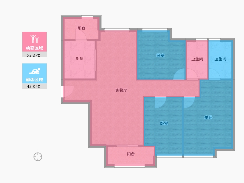 上海-上海市-张江汤臣豪园-二期-107.72-户型库-动静分区