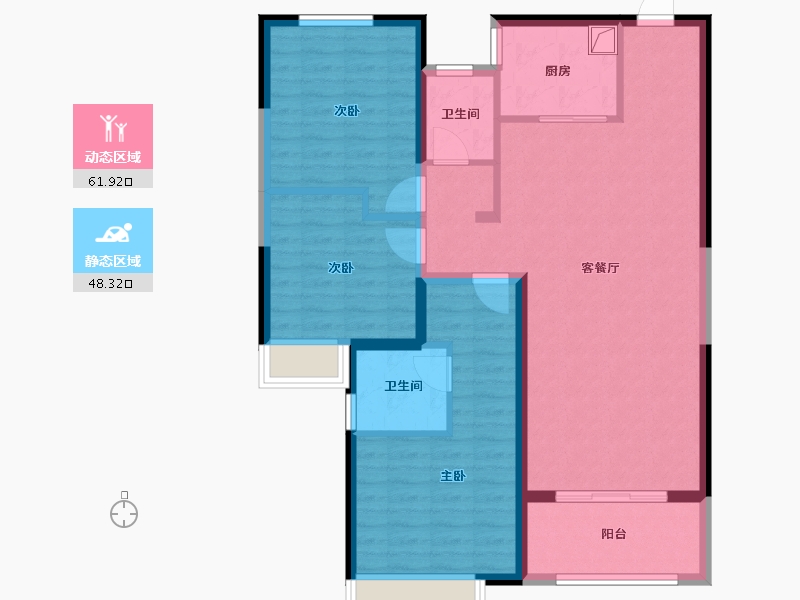 河南省-新乡市-高晟福润城C区-98.97-户型库-动静分区