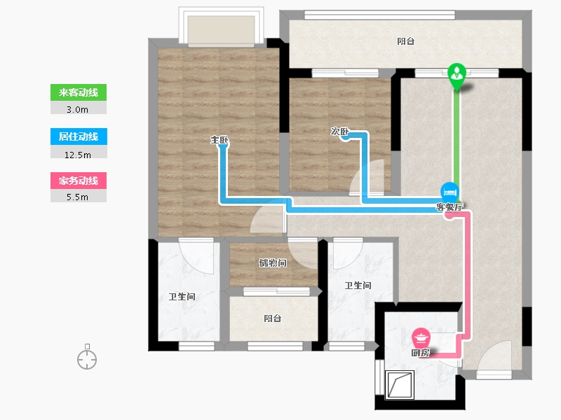 江苏省-苏州市-云影逸品-78.40-户型库-动静线