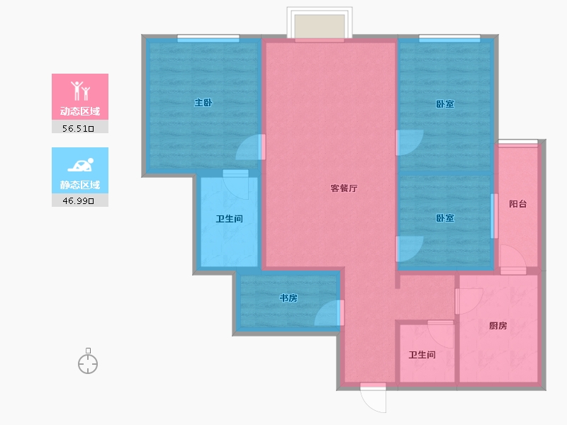 北京-北京市-现代城-113.00-户型库-动静分区