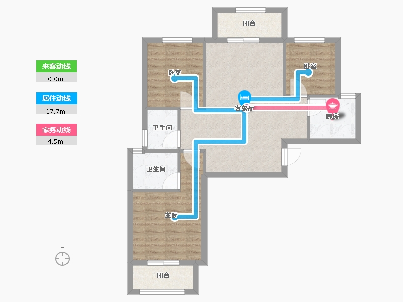 湖北省-武汉市-康卓新城-80.00-户型库-动静线