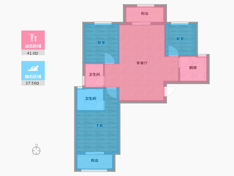 湖北省-武汉市-康卓新城-80.00-户型库-动静分区