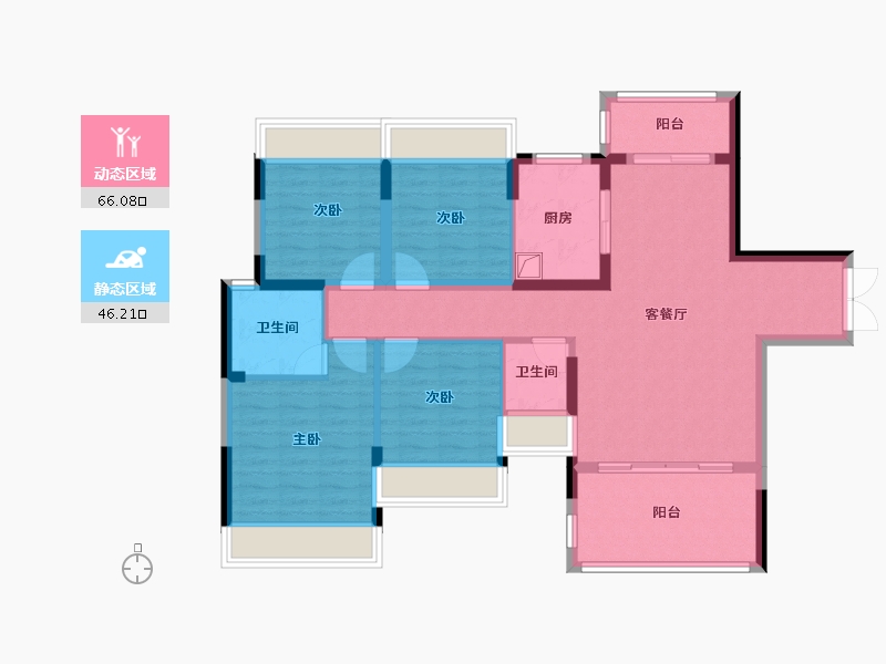 湖南省-邵阳市-高铁馨园-113.19-户型库-动静分区