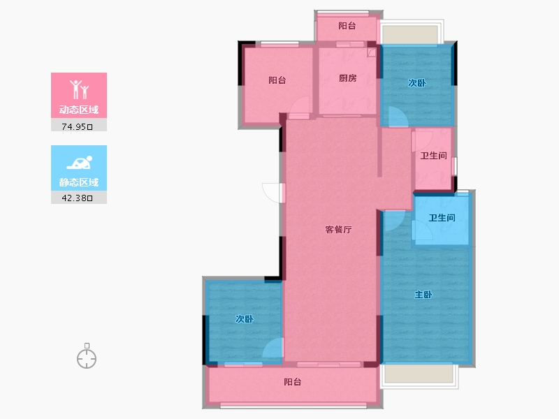 湖南省-长沙市-和玺-133.00-户型库-动静分区