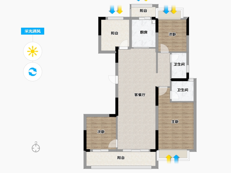 湖南省-长沙市-和玺-133.00-户型库-采光通风