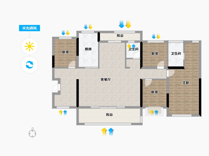 广西壮族自治区-南宁市-未来方舟-143.00-户型库-采光通风