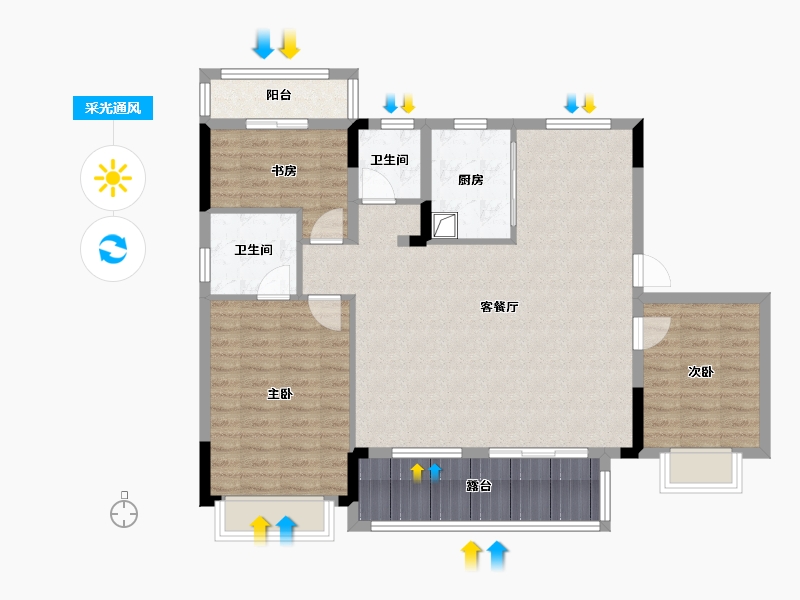 江西省-萍乡市-鼎鑫公元壹品-111.00-户型库-采光通风