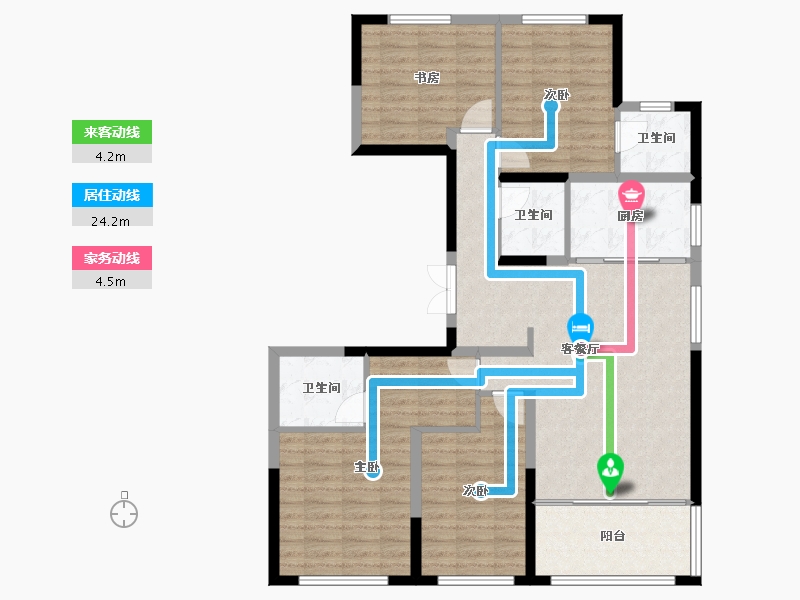 河北省-保定市-尚玉园·玺苑-124.00-户型库-动静线