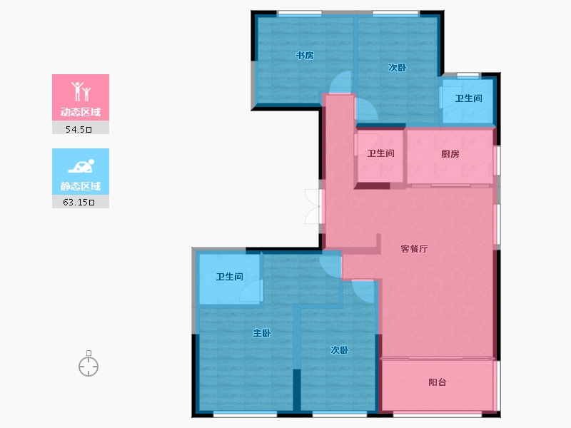 河北省-保定市-尚玉园·玺苑-124.00-户型库-动静分区