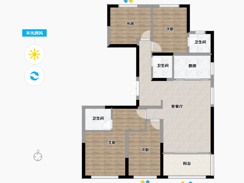 河北省-保定市-尚玉园·玺苑-124.00-户型库-采光通风