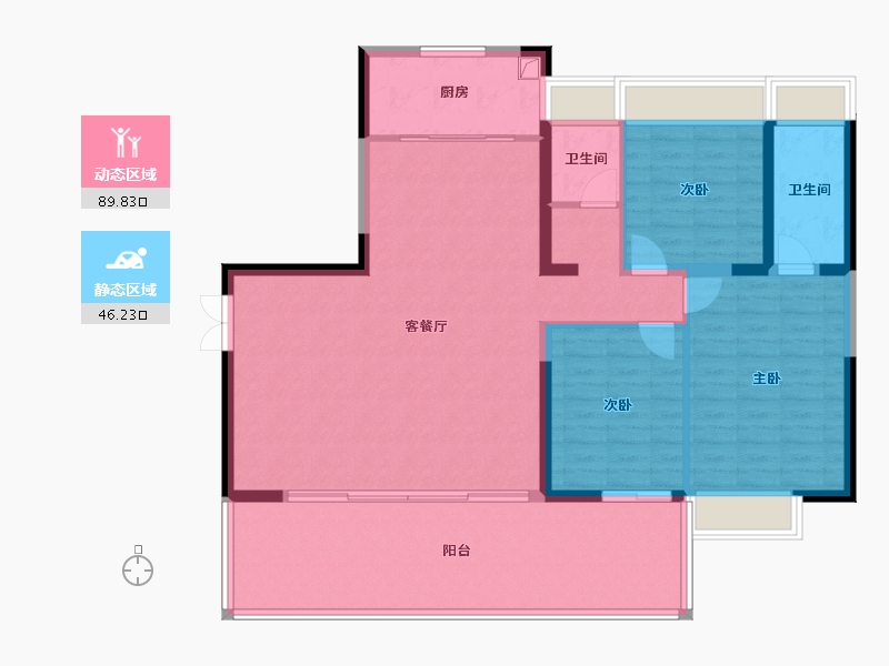 云南省-西双版纳傣族自治州-沙河小镇水岸华庭-119.00-户型库-动静分区