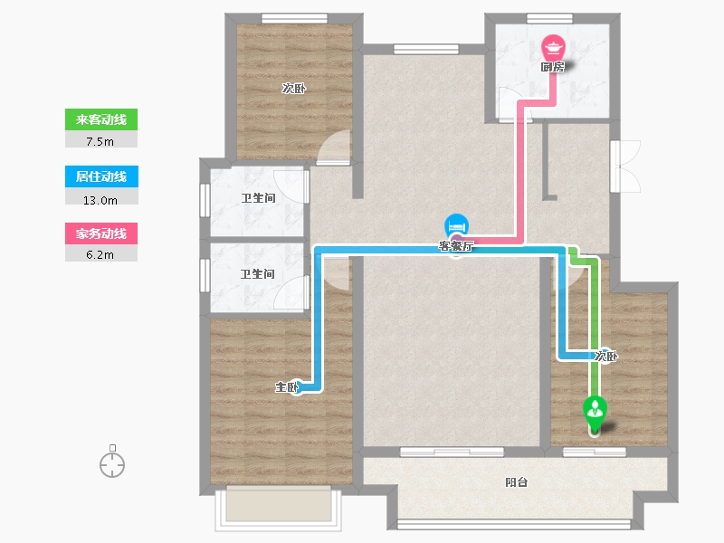 河北省-邢台市-卓丰德贤府-108.00-户型库-动静线