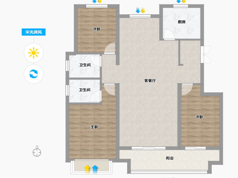 河北省-邢台市-卓丰德贤府-108.00-户型库-采光通风