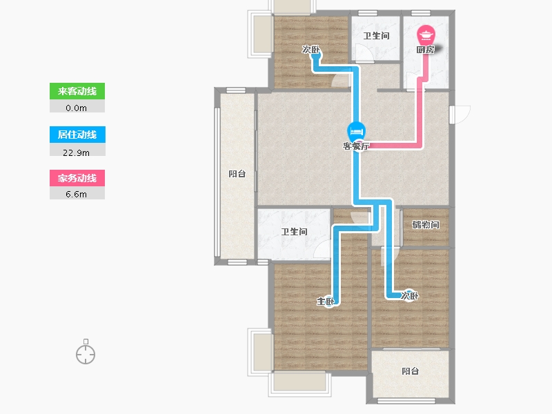 江苏省-无锡市-融创蓝山印象-105.60-户型库-动静线