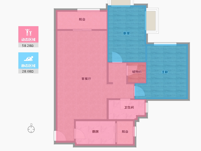 四川省-成都市-首创爱这城一二期-85.65-户型库-动静分区