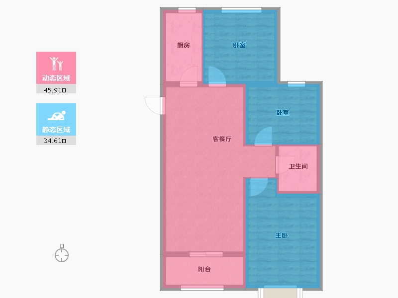 山西省-吕梁市-嘉和园-87.34-户型库-动静分区