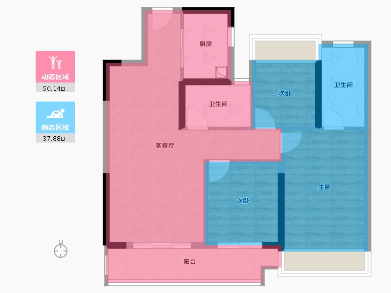 湖北省-武汉市-国博城·凤栖居-78.16-户型库-动静分区