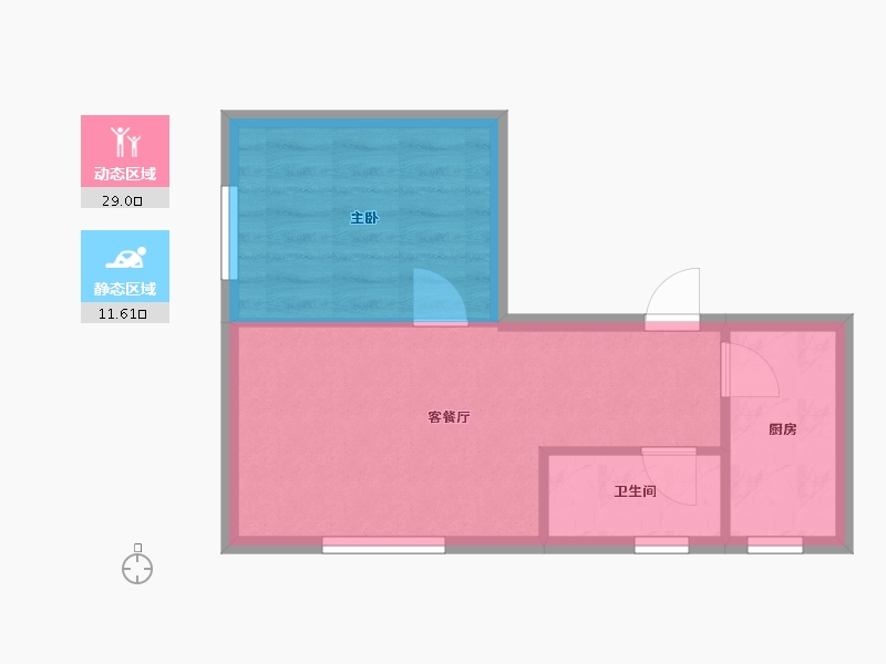 河南省-郑州市-宇泰文博公寓-41.60-户型库-动静分区