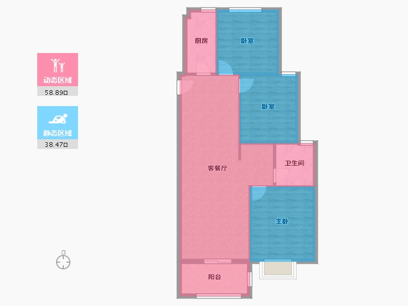 安徽省-合肥市-铁四局小区-北区-89.60-户型库-动静分区