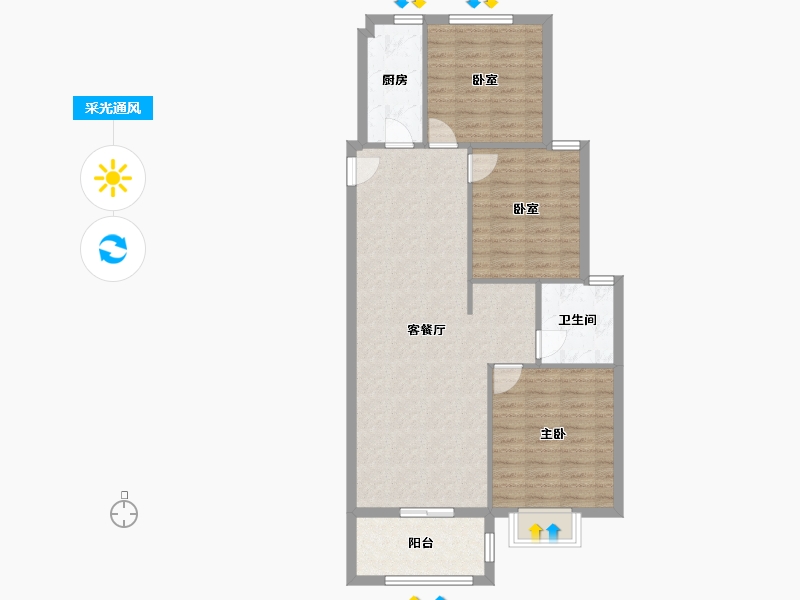 安徽省-合肥市-铁四局小区-北区-89.60-户型库-采光通风