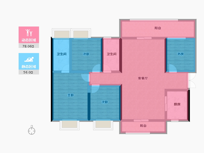 广东省-云浮市-吾悦华府-141.00-户型库-动静分区