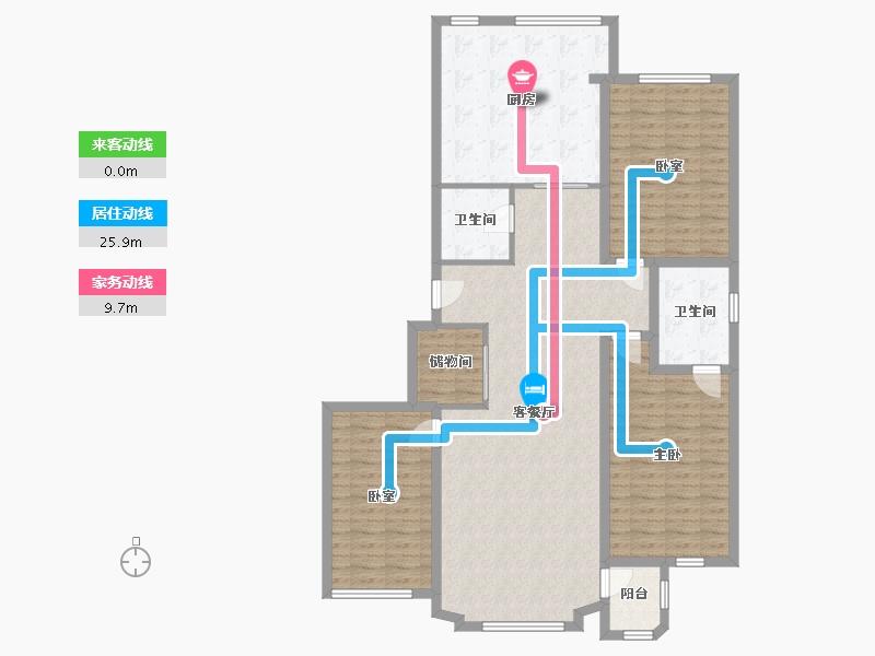 辽宁省-沈阳市-圣康家园-150.00-户型库-动静线