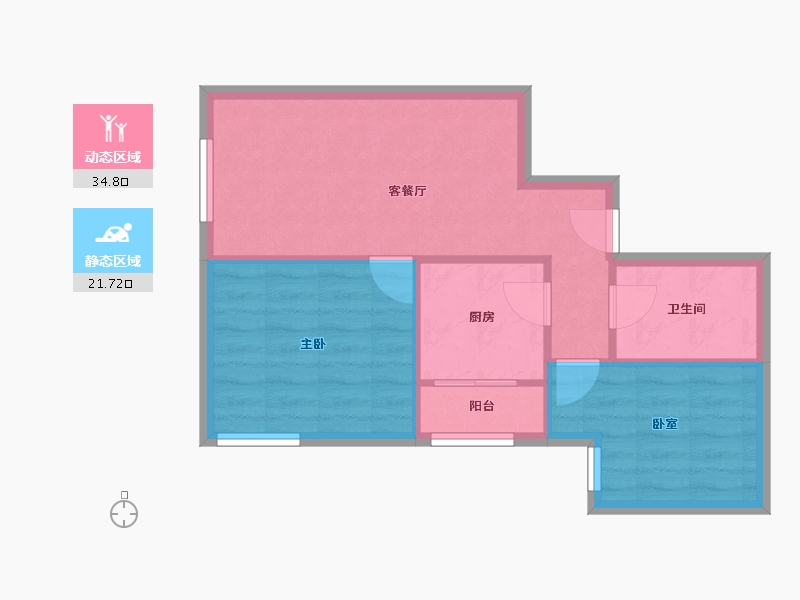 北京-北京市-理想家园2期-56.70-户型库-动静分区