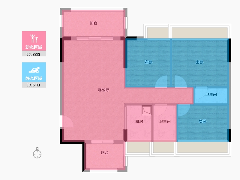 广东省-云浮市-祥利凤凰嘉园-88.92-户型库-动静分区