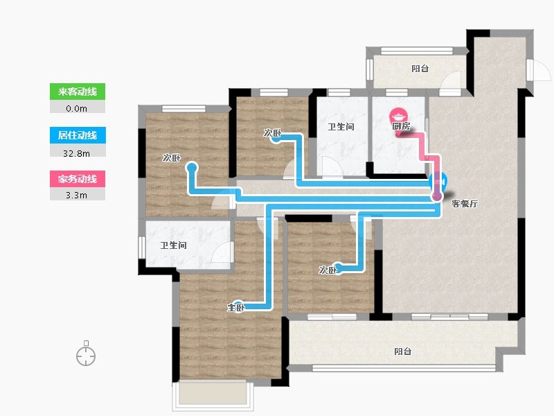 湖北省-黄石市-阳新太阳城9期-110.40-户型库-动静线