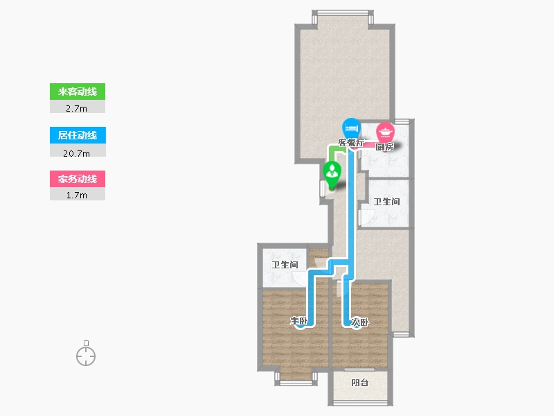 福建省-福州市-建华温泉公寓-二期-96.00-户型库-动静线