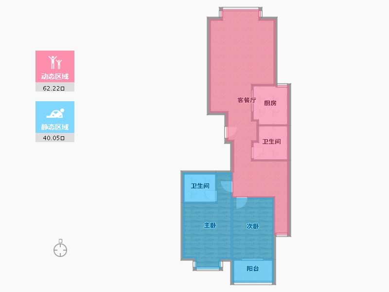 福建省-福州市-建华温泉公寓-二期-96.00-户型库-动静分区